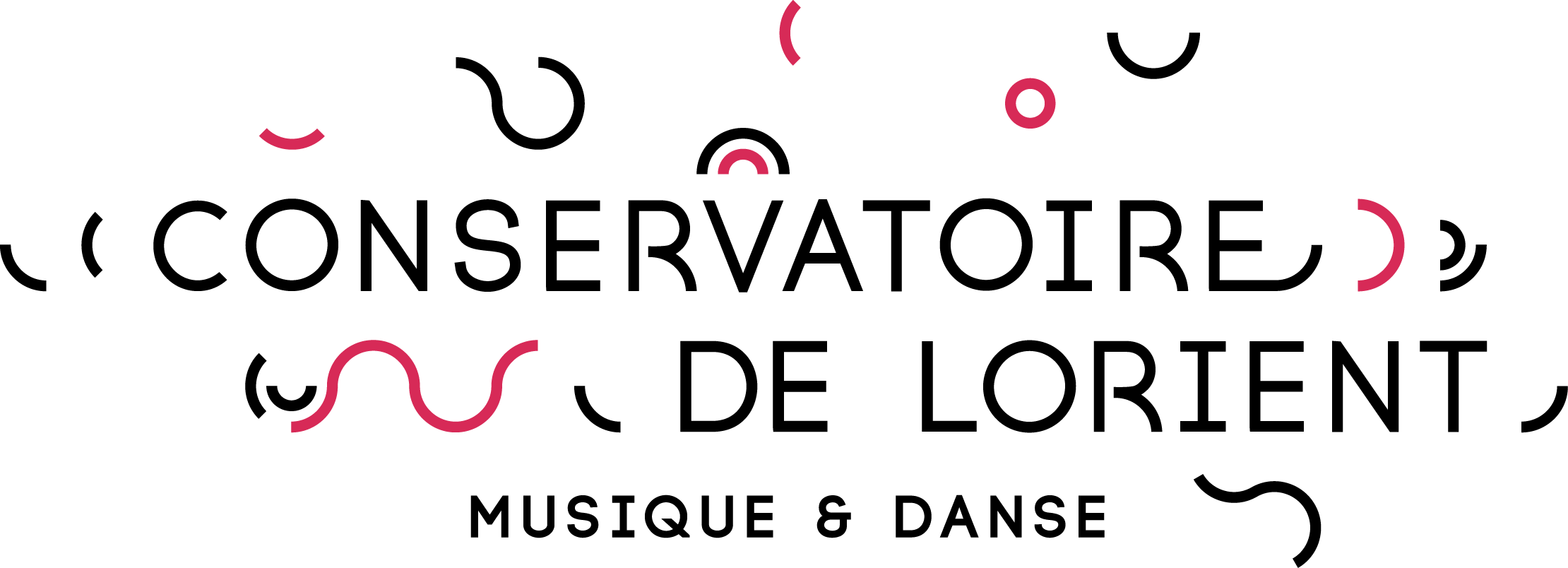 Logo Conservatoire de Lorient rose et noir