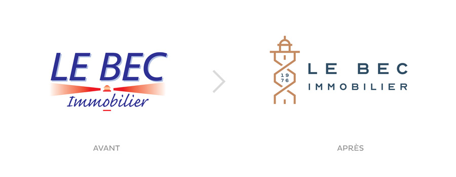 Évolution du logo Le Bec Immobilier