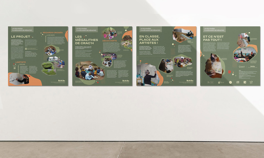 Panneaux d'exposition des Paysages de Mégalithes